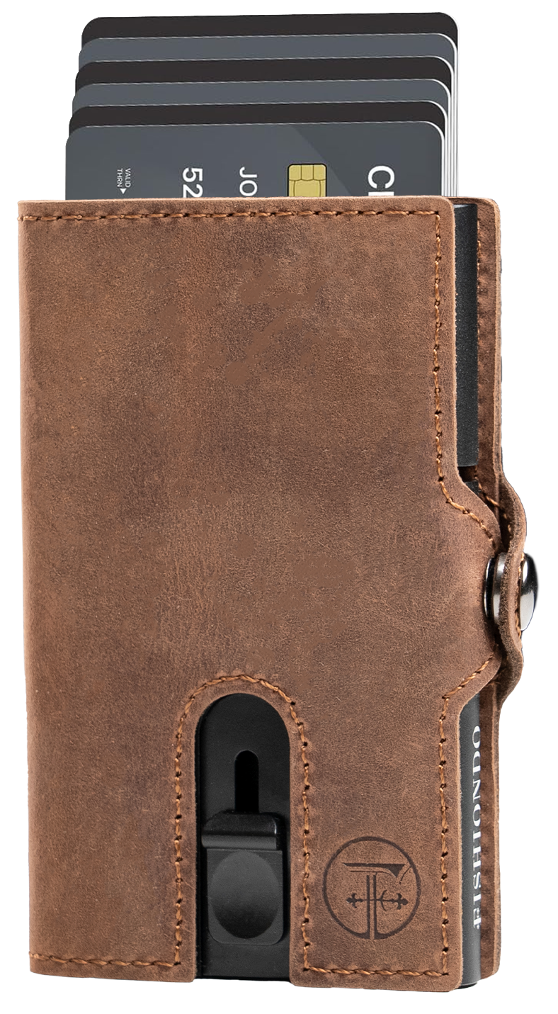 Neptune Series Portafoglio RFID Slim ZIP MONETA MARRONE/NERO CLASSICO/MARRONE SABBIA/COGNAC ELEGANTE/VERDE BOSCO/MARRONE CASTAGNA