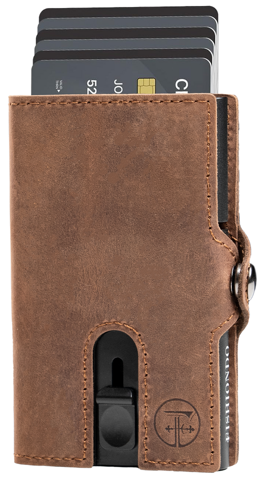 Neptune Series Portafoglio RFID Slim ZIP MONETA MARRONE/NERO CLASSICO/MARRONE SABBIA/COGNAC ELEGANTE/VERDE BOSCO/MARRONE CASTAGNA