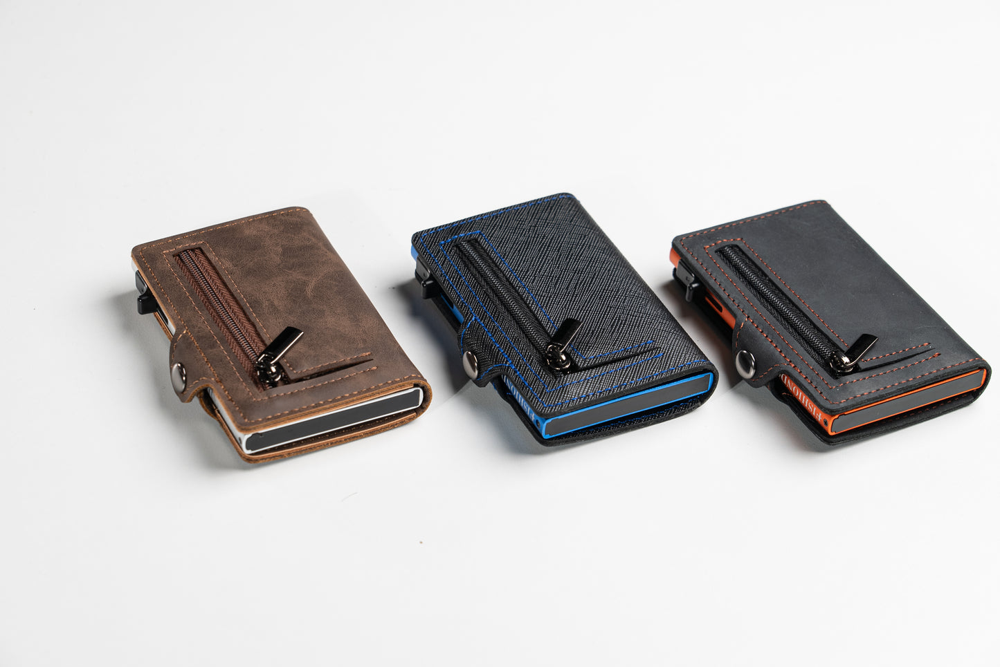 Mars Series C08 Portafoglio RFID Slim ZIP MONETA NERO/GRIGIO/MARRONE/COFFE In stock